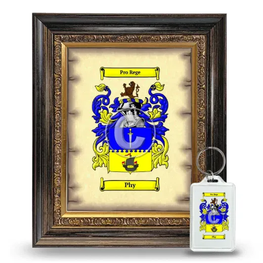 Phy Framed Coat of Arms and Keychain - Heirloom