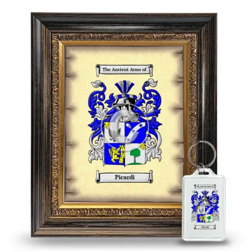 Picardi Framed Coat of Arms and Keychain - Heirloom