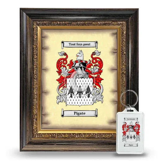 Pigate Framed Coat of Arms and Keychain - Heirloom