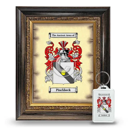 Pinchbeck Framed Coat of Arms and Keychain - Heirloom