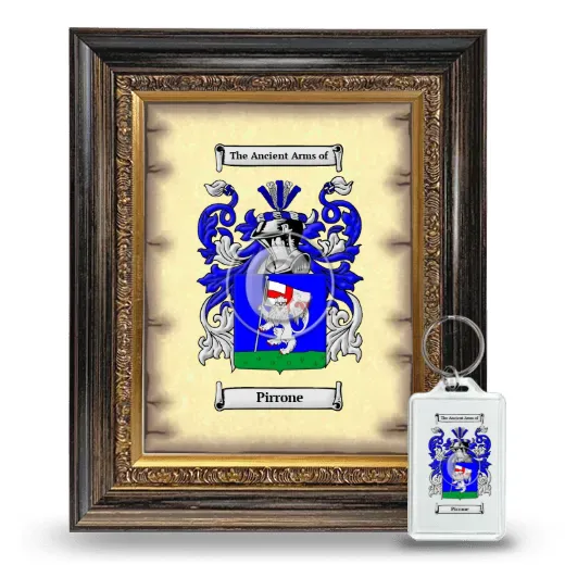 Pirrone Framed Coat of Arms and Keychain - Heirloom