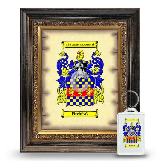 Pitchfork Framed Coat of Arms and Keychain - Heirloom