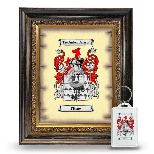 Pitney Framed Coat of Arms and Keychain - Heirloom
