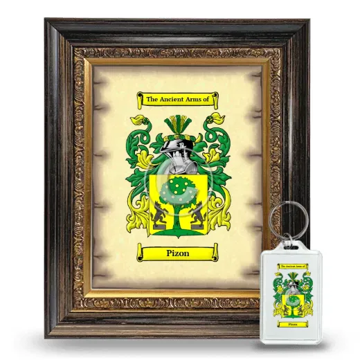 Pizon Framed Coat of Arms and Keychain - Heirloom