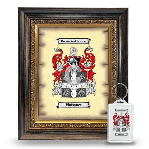 Plaisance Framed Coat of Arms and Keychain - Heirloom