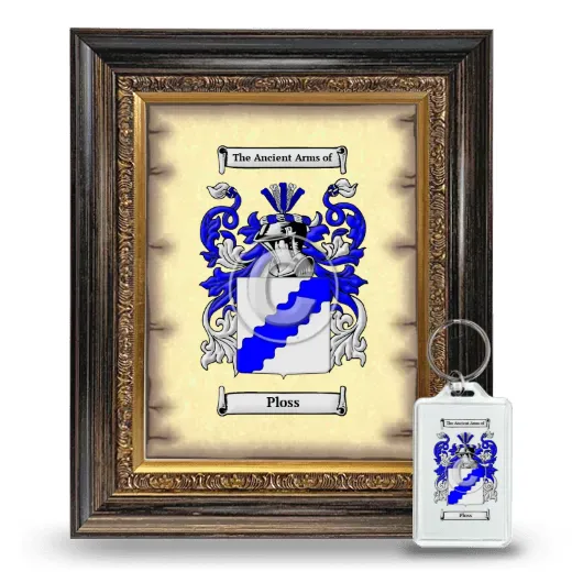 Ploss Framed Coat of Arms and Keychain - Heirloom