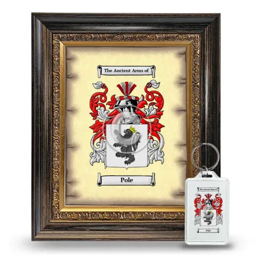 Pole Framed Coat of Arms and Keychain - Heirloom