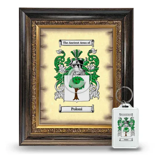 Poloni Framed Coat of Arms and Keychain - Heirloom