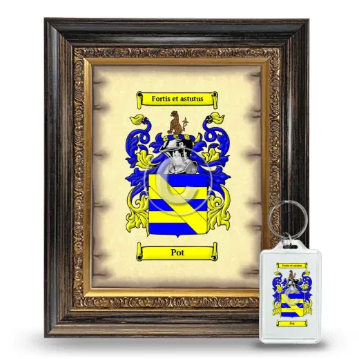 Pot Framed Coat of Arms and Keychain - Heirloom