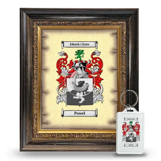 Powel Framed Coat of Arms and Keychain - Heirloom