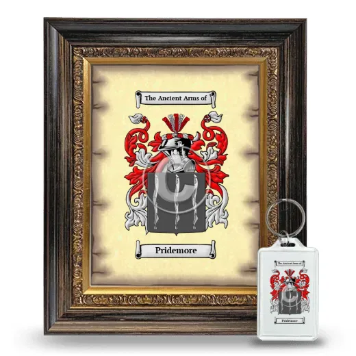 Pridemore Framed Coat of Arms and Keychain - Heirloom