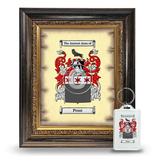 Prust Framed Coat of Arms and Keychain - Heirloom