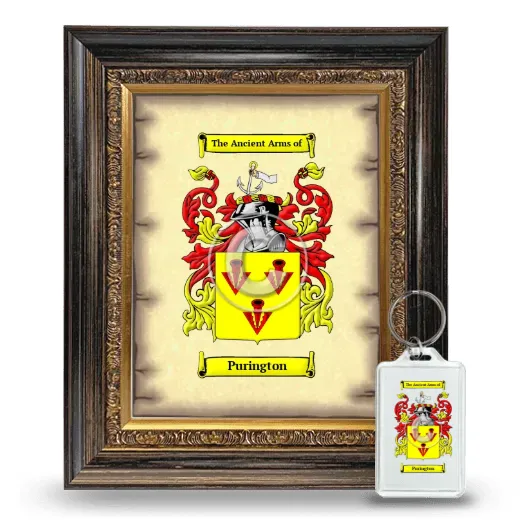 Purington Framed Coat of Arms and Keychain - Heirloom