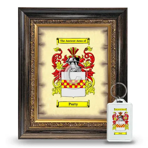 Purty Framed Coat of Arms and Keychain - Heirloom
