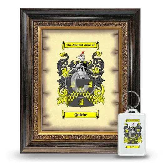 Quiche Framed Coat of Arms and Keychain - Heirloom