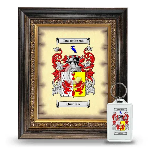 Quinlan Framed Coat of Arms and Keychain - Heirloom