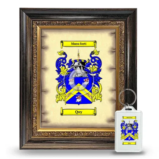 Quy Framed Coat of Arms and Keychain - Heirloom