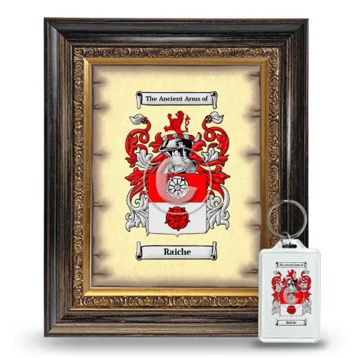 Raiche Framed Coat of Arms and Keychain - Heirloom