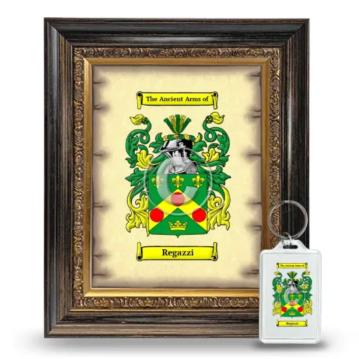 Regazzi Framed Coat of Arms and Keychain - Heirloom