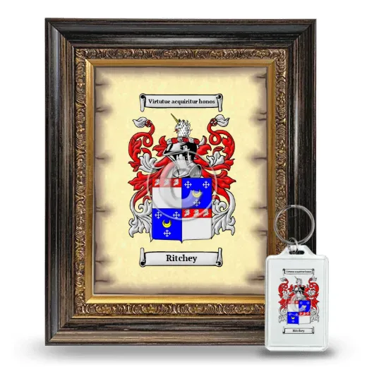 Ritchey Framed Coat of Arms and Keychain - Heirloom