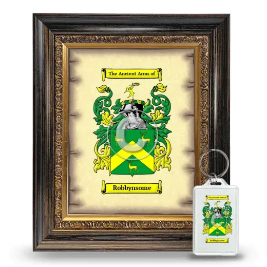 Robbynsome Framed Coat of Arms and Keychain - Heirloom