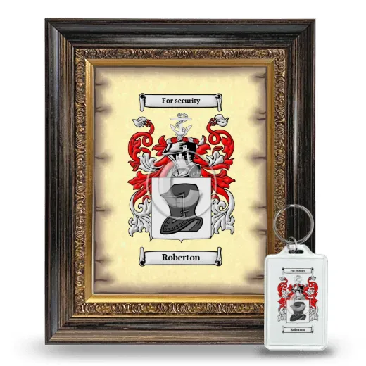 Roberton Framed Coat of Arms and Keychain - Heirloom