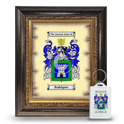 Rodriques Framed Coat of Arms and Keychain - Heirloom