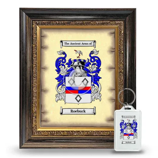 Roebuck Framed Coat of Arms and Keychain - Heirloom