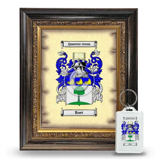 Roet Framed Coat of Arms and Keychain - Heirloom