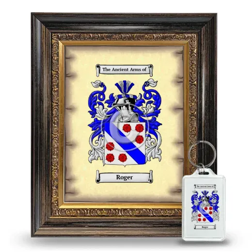 Roger Framed Coat of Arms and Keychain - Heirloom