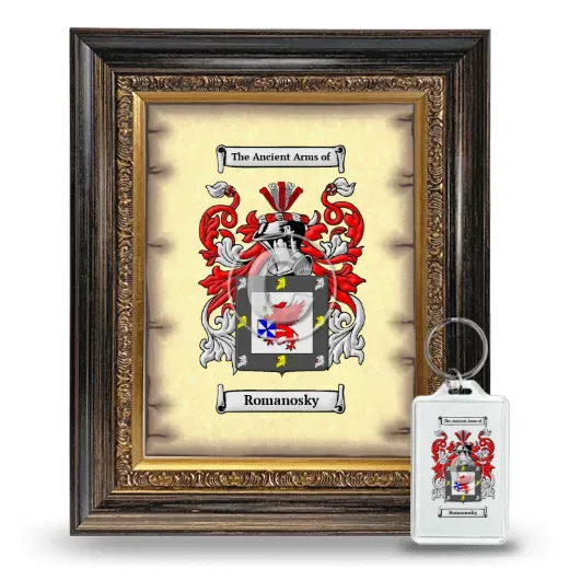 Romanosky Framed Coat of Arms and Keychain - Heirloom