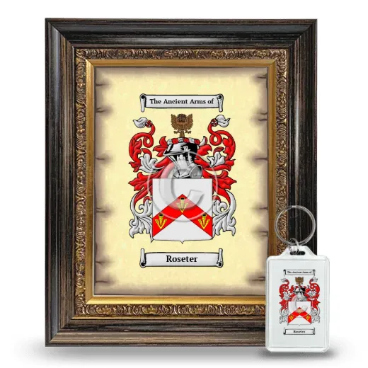 Roseter Framed Coat of Arms and Keychain - Heirloom