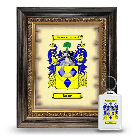 Route Framed Coat of Arms and Keychain - Heirloom