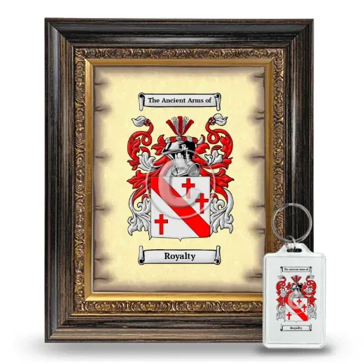 Royalty Framed Coat of Arms and Keychain - Heirloom