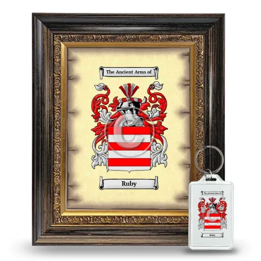 Ruby Framed Coat of Arms and Keychain - Heirloom