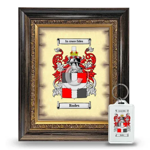 Rudes Framed Coat of Arms and Keychain - Heirloom