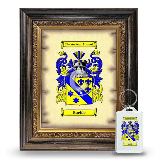 Ruehle Framed Coat of Arms and Keychain - Heirloom