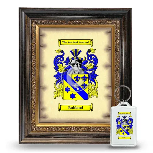 Ruhland Framed Coat of Arms and Keychain - Heirloom