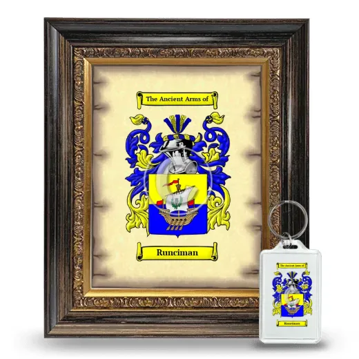 Runciman Framed Coat of Arms and Keychain - Heirloom