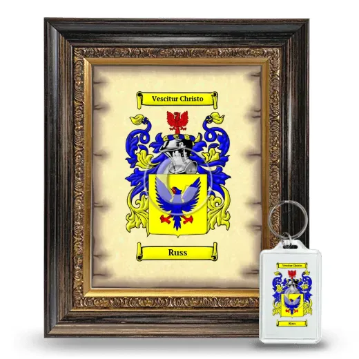 Russ Framed Coat of Arms and Keychain - Heirloom