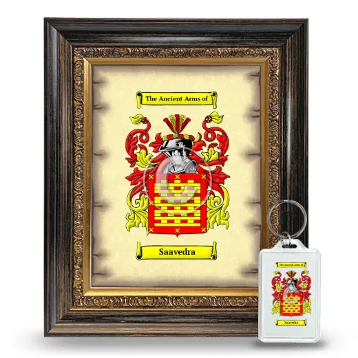 Saavedra Framed Coat of Arms and Keychain - Heirloom