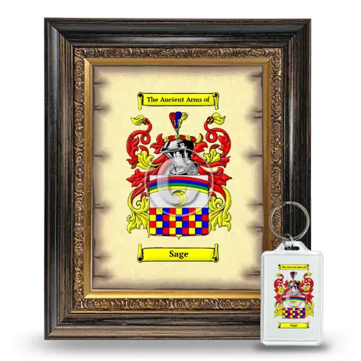 Sage Framed Coat of Arms and Keychain - Heirloom
