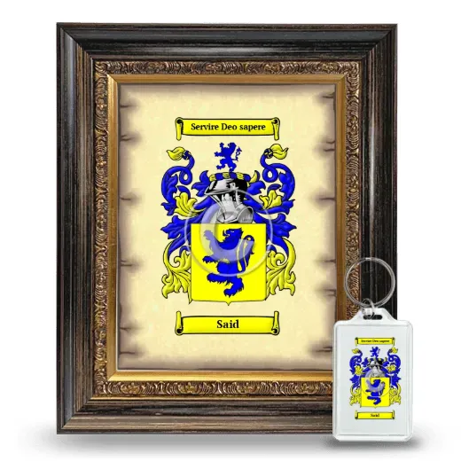 Said Framed Coat of Arms and Keychain - Heirloom