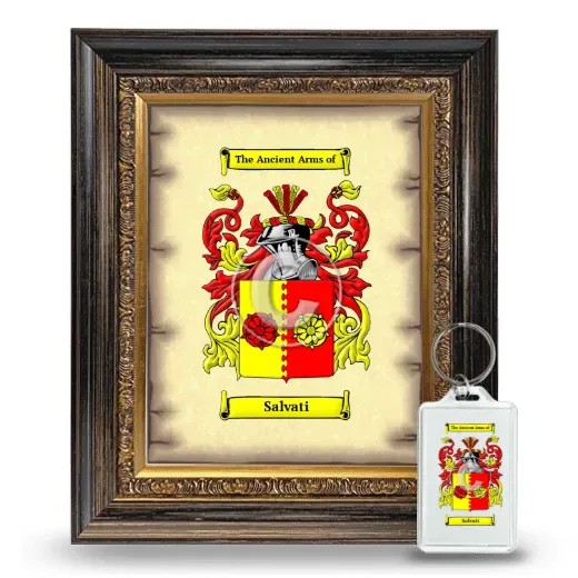 Salvati Framed Coat of Arms and Keychain - Heirloom