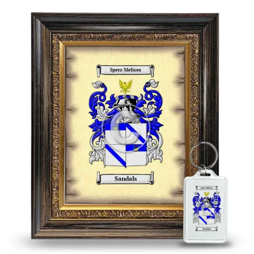 Sandals Framed Coat of Arms and Keychain - Heirloom