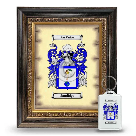 Sandidge Framed Coat of Arms and Keychain - Heirloom
