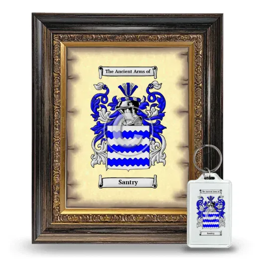Santry Framed Coat of Arms and Keychain - Heirloom