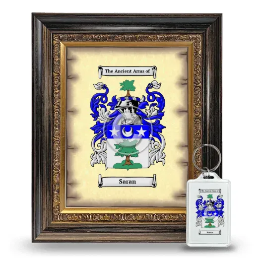 Saran Framed Coat of Arms and Keychain - Heirloom
