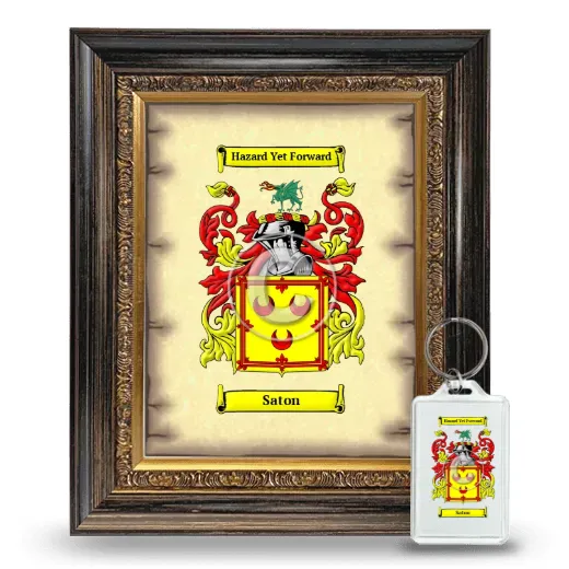 Saton Framed Coat of Arms and Keychain - Heirloom