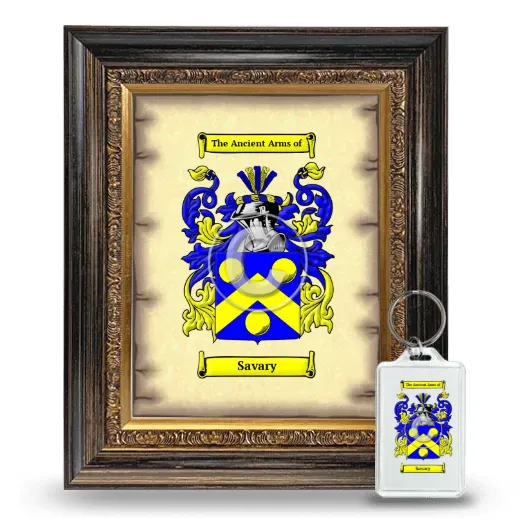 Savary Framed Coat of Arms and Keychain - Heirloom